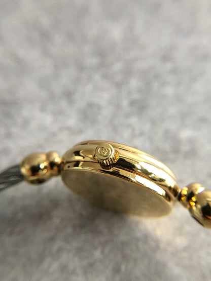 GUCCI Logo Bangle Watch Gold×Silver 2700.2.L Vintage yekiep