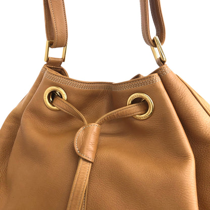 LOEWE Anagram Drawstring Shoulder bag Camel Vintage kx8vz3