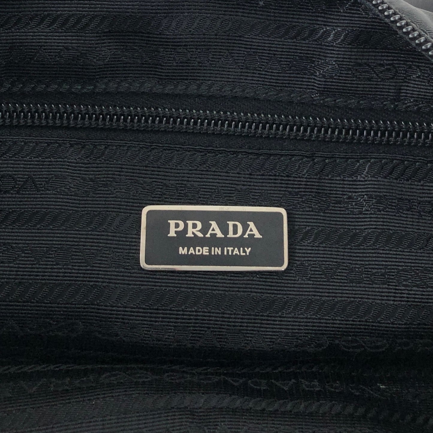 PRADA Tessuto Triangle Logo Double Pocket Shoulder bag Black Vintage se4edp