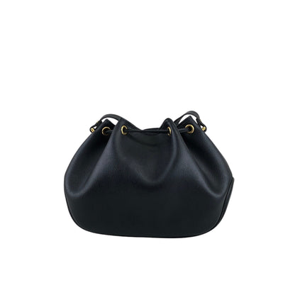 Christian Dior Logo Drawstring Shoulder bag Black Vintage 8jksti