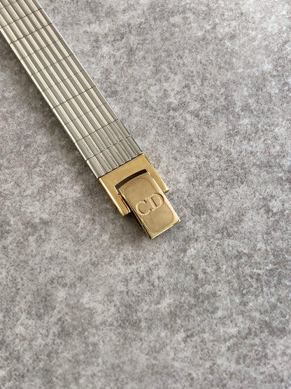 Christian Dior Quartz Watch Silver×Gold 3025 Vintage mw5525