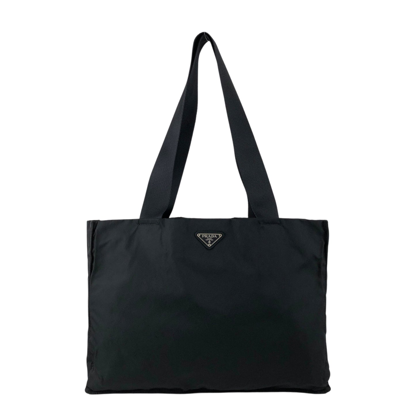 PRADA Tessuto Triangle Logo Totebag Black Vintage cxjc8u