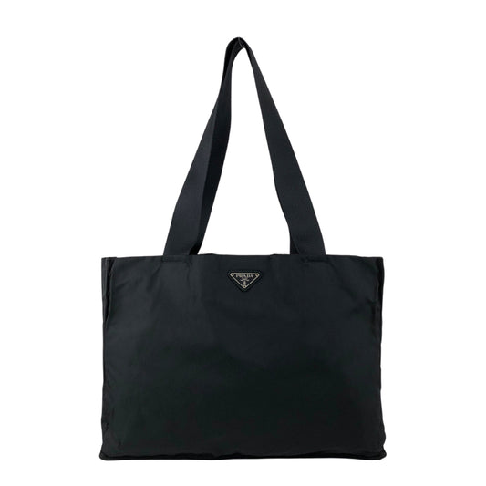PRADA Tessuto Triangle Logo Totebag Black Vintage cxjc8u