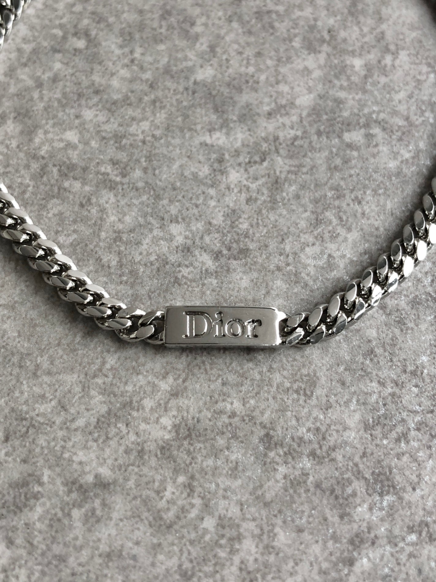 Christian Dior Logo Motif Bracelet Silver Vintage h56tec