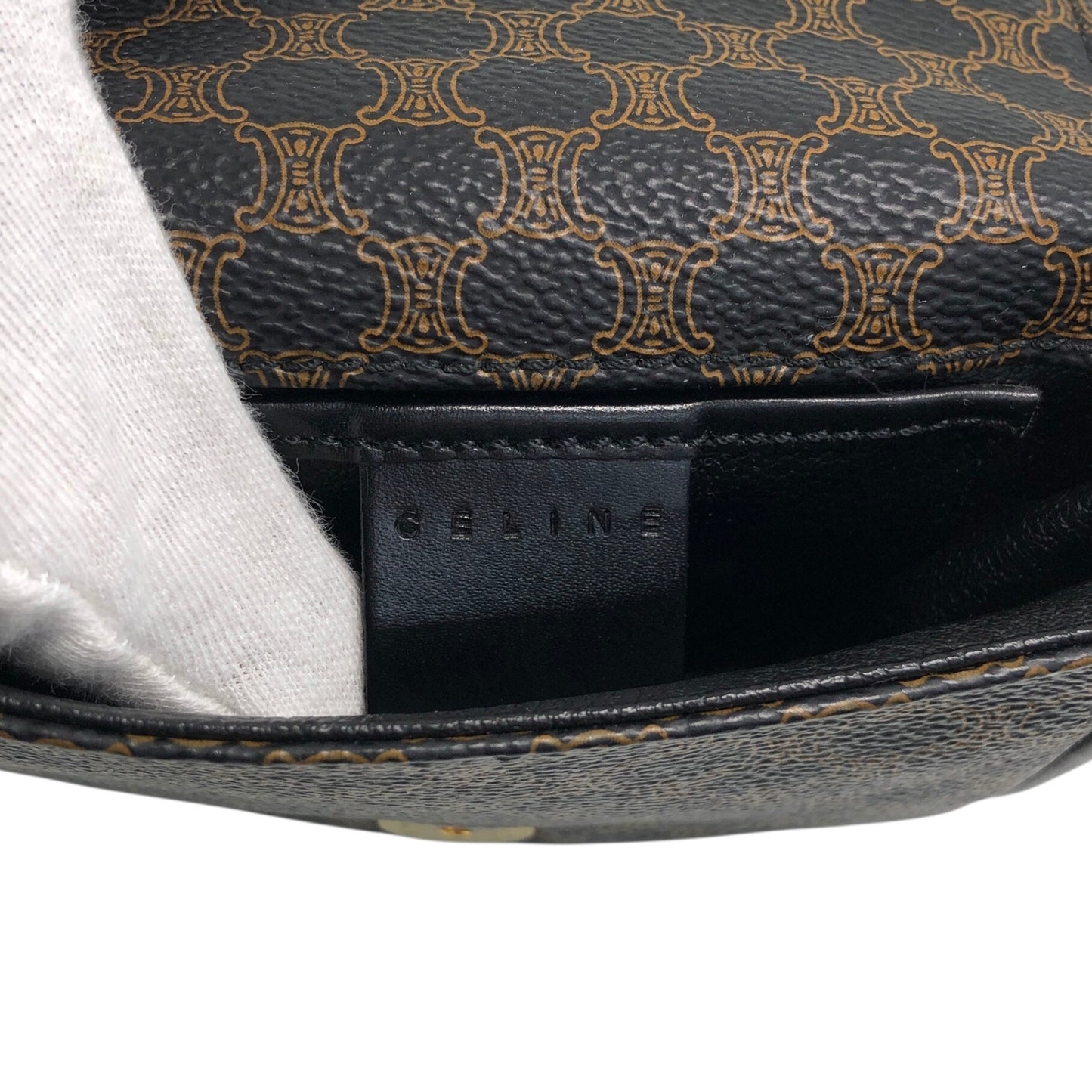 CELINE Macadam Sling bag Shoulder bag Black Vintage uwmfjs