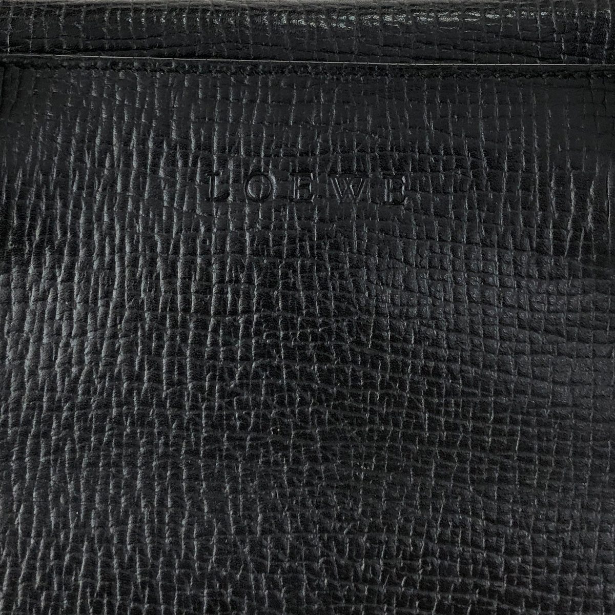 LOEWE Logo Embossed Handbag Black Vintage xvn4mm