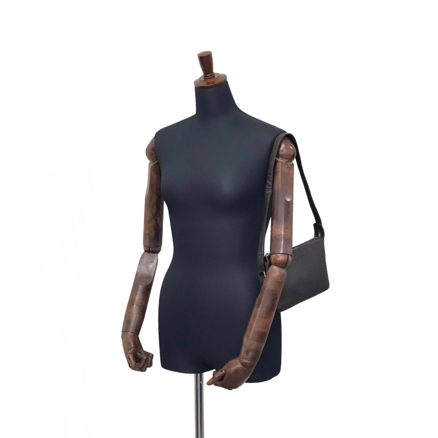 LOEWE Logo Leather Shoulder bag Brown Vintage spf3af