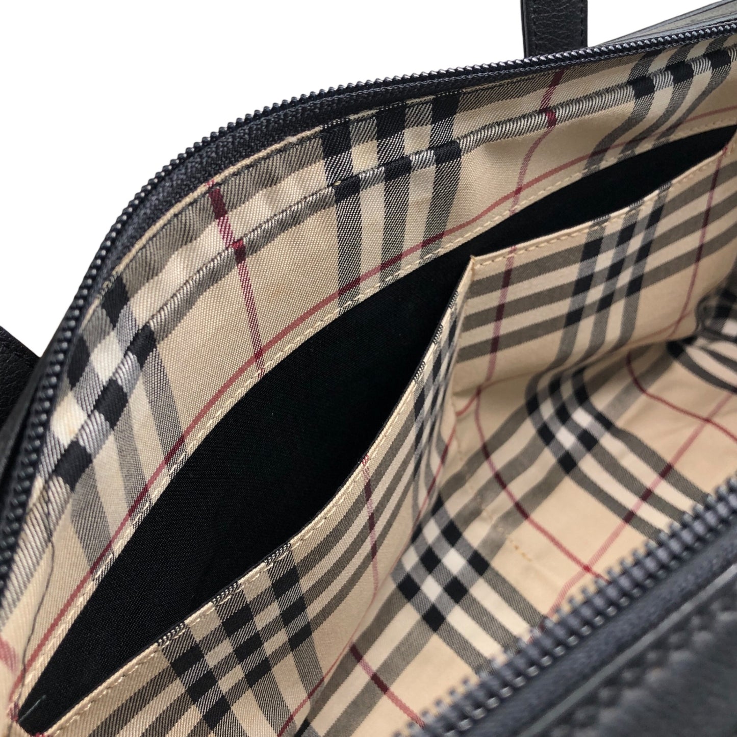 BURBERRY Logo Totebag Black Vintage y6x2fb