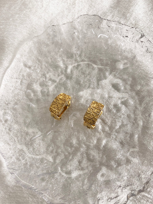 Christian Dior Trotter Earrings Gold Vintage 2emek3