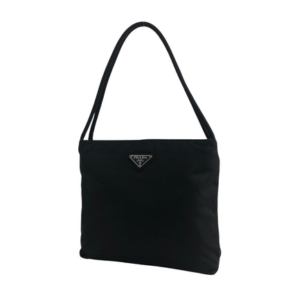PRADA Triangle Logo Handbag Black Vintage sfzwud