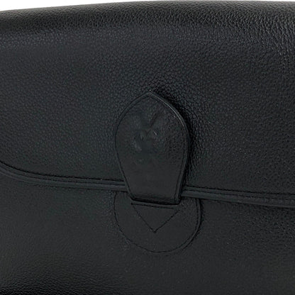 Yves Saint Laurent YSL Logo  Leather Shoulder bag Black Vintage  ybg7gd