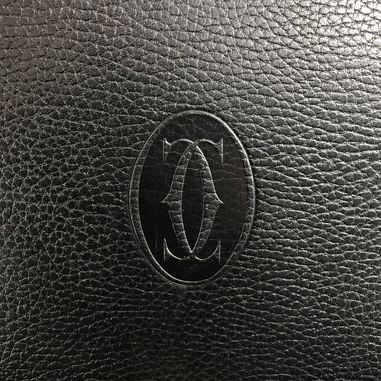 Cartier Logo Embossed Shoulder bag Black Vintage nucjig