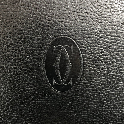 Cartier Logo Embossed Shoulder bag Black Vintage nucjig