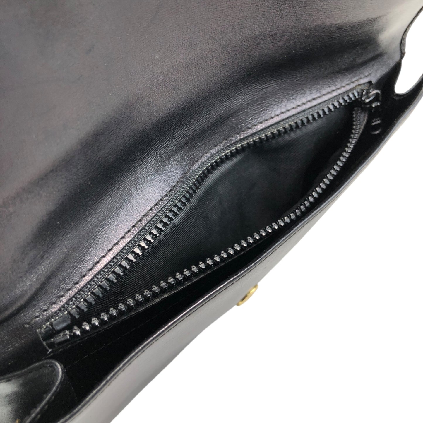 CELINE Blason Shoulder bag Black Vintage 3awaev