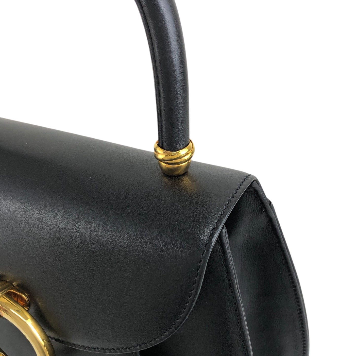 Cartier Top Handle Handbag Black Vintage dtgya8