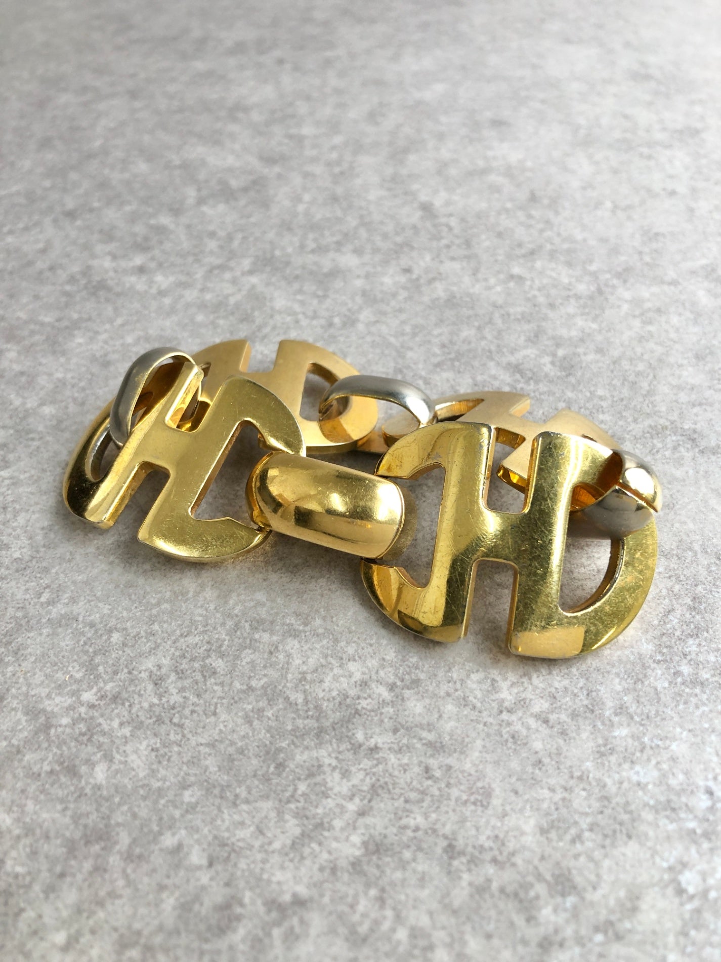 CELINE Horse Bit Bracelet Gold Vintage uub3z2 – VintageShop solo