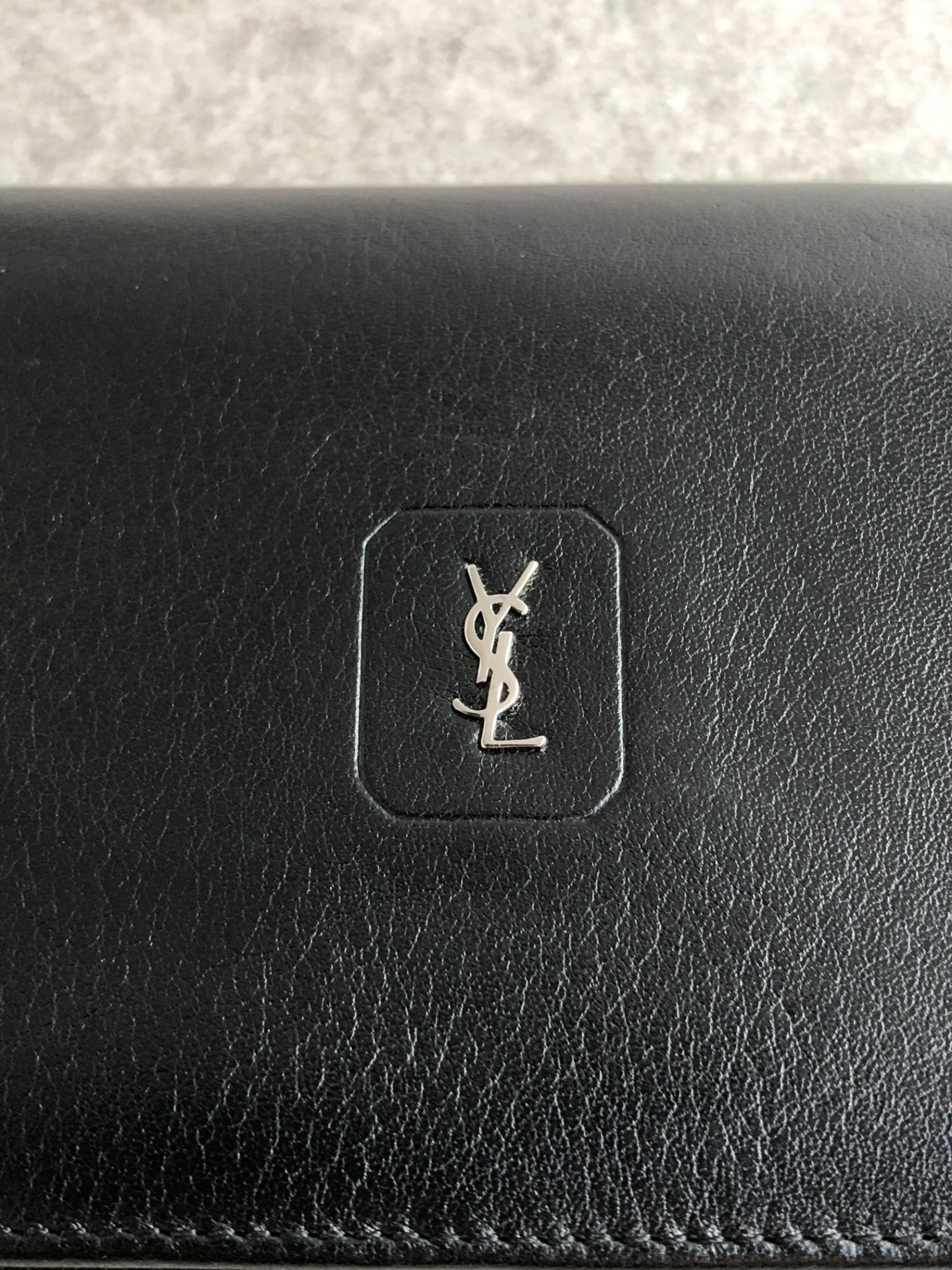 Yves Saint Laurent YSL Logo Long Wallet Black Vintage eh7xmb