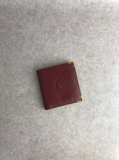 Cartier Logo Folded Wallet Bordeaux Vintage fs2inb