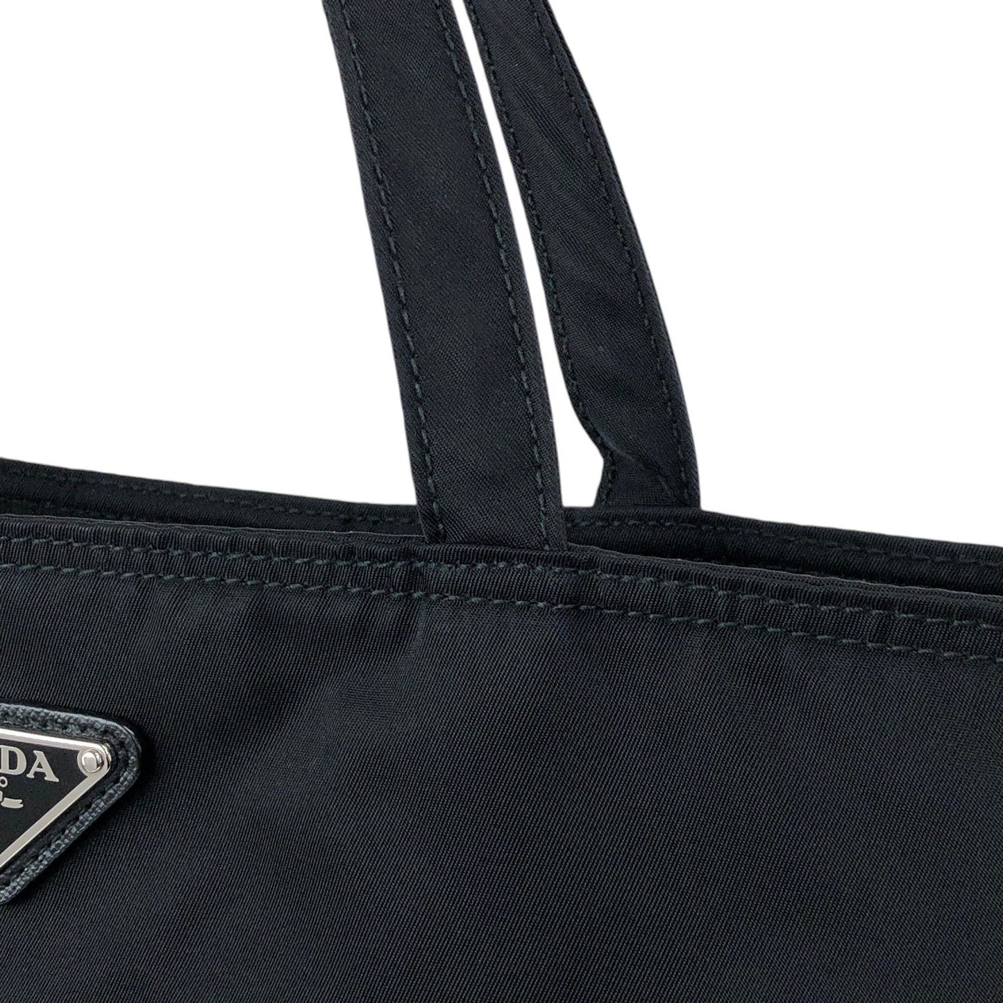PRADA Tessuto Triangle Logo Two-way Handbag Shoulder bag Black Vintage 3syb38