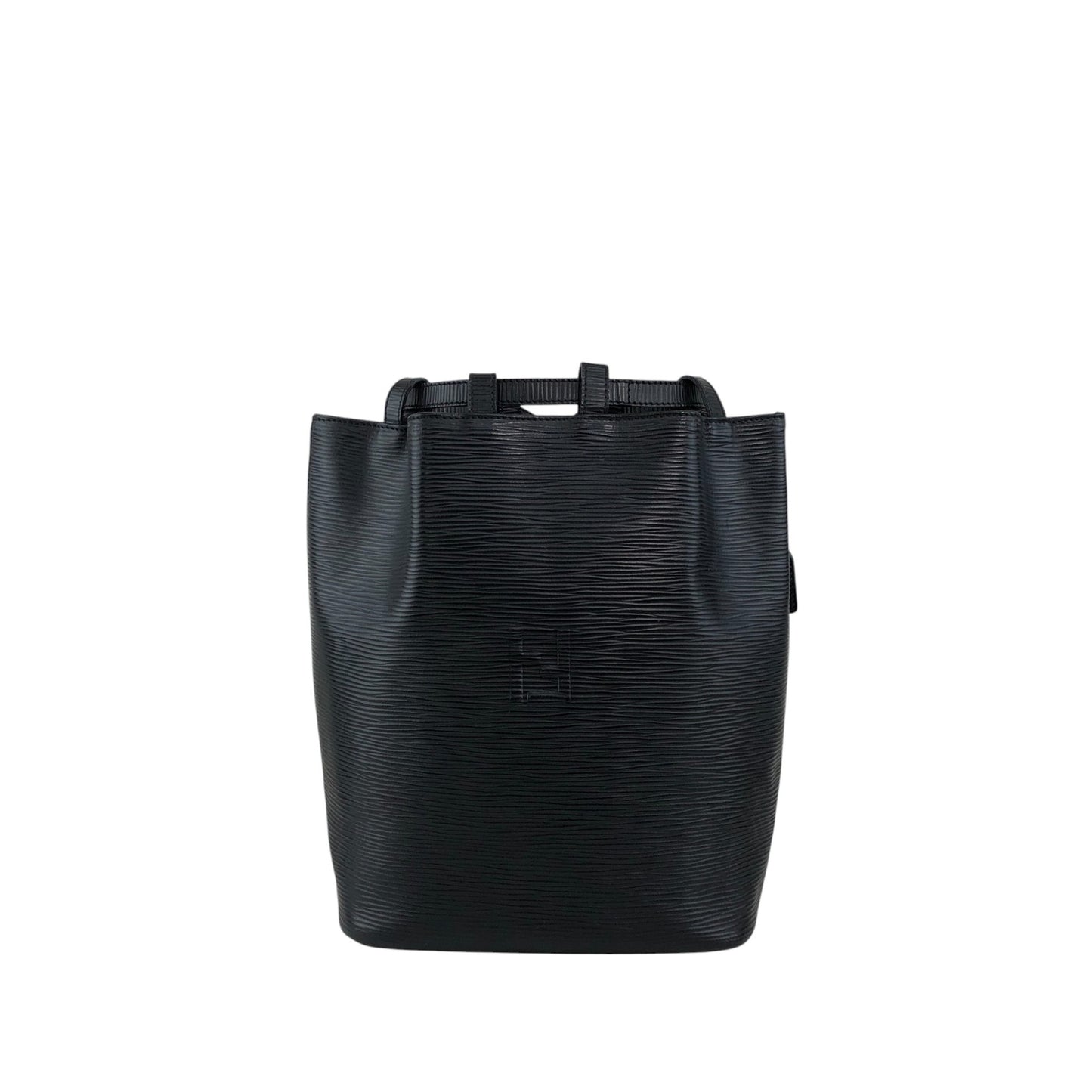 FENDI Logo Embossed Shoulder bag Black Vintage 76k8ej