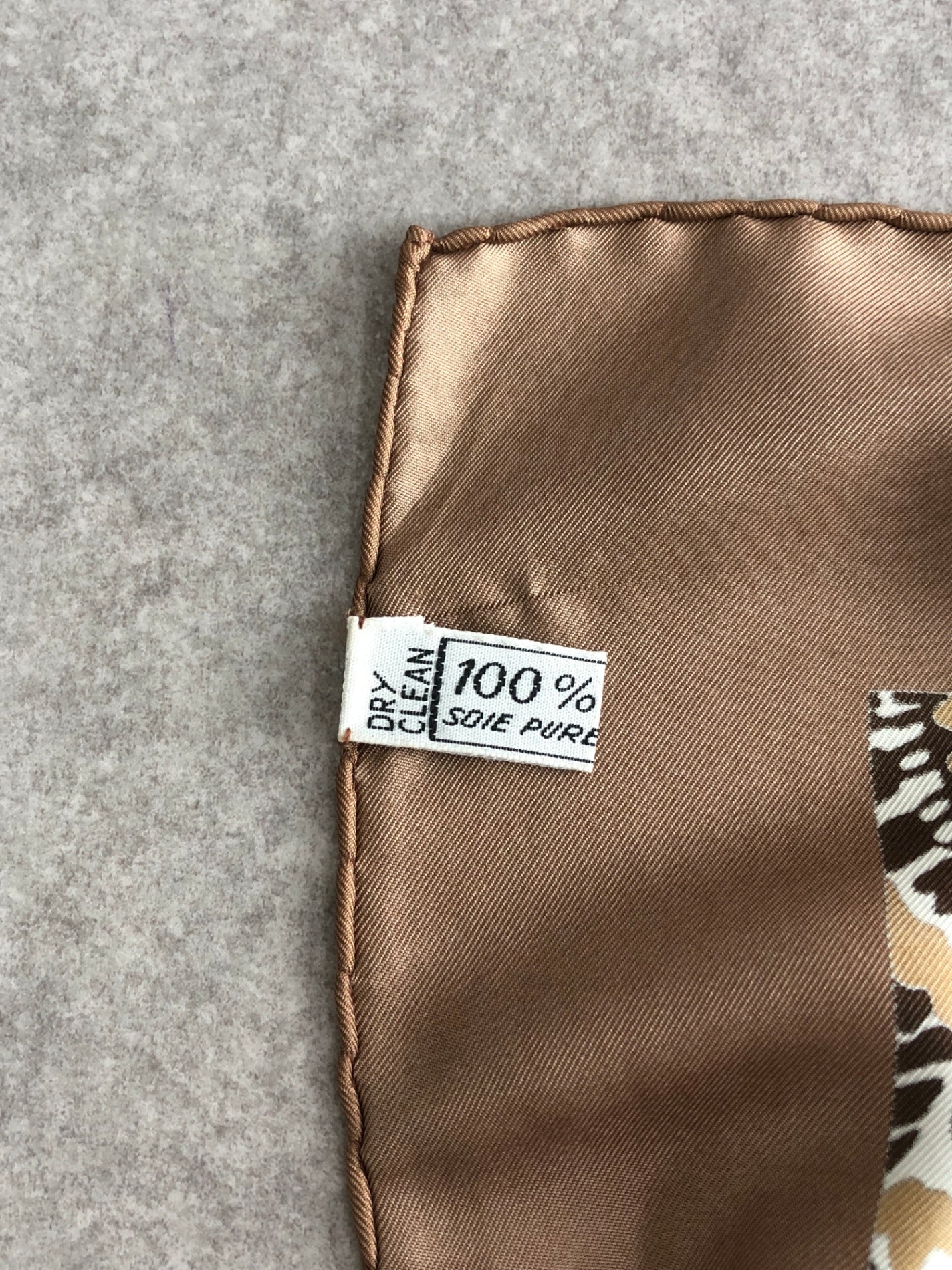 CELINE Silk Scarf Brown×Gold Vintage rj3cgj