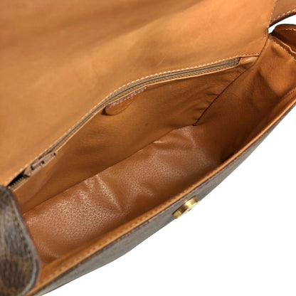CELINE Macadam Horse Bit Shoulder bag Brown Vintage yw7ax4