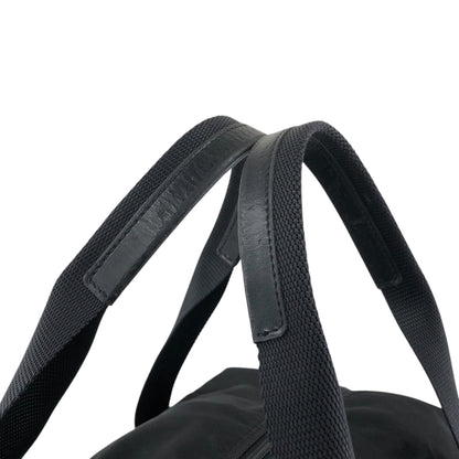 PRADA Tessuto Triangle Logo Handbag Boston bag Black Vintage ycwtum