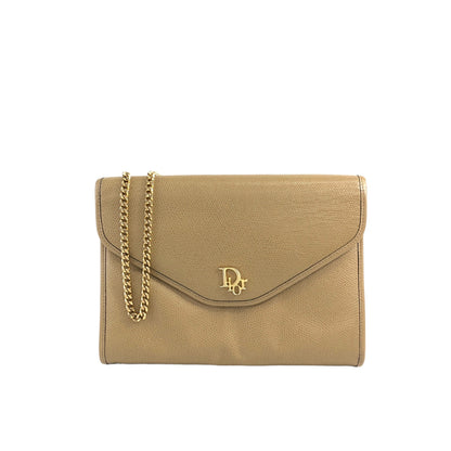 Christian Dior Logo Chain Shoulder bag Brown Vintage vtcc3d