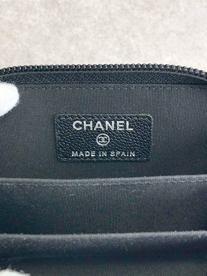 CHANEL Coco Mark Coin Purse Black Vintage e6jtzt