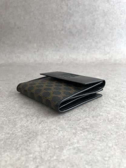CELINE Macadam Blason Folded Wallet Black Vintage sgwg3a