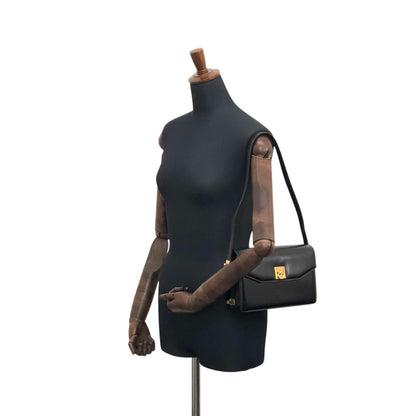 CELINE Gancini Shoulder bag Black Vintage gssz7x