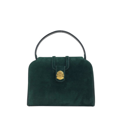 CELINE Blason Emblem Motif Handbag Green Vintage pga8es