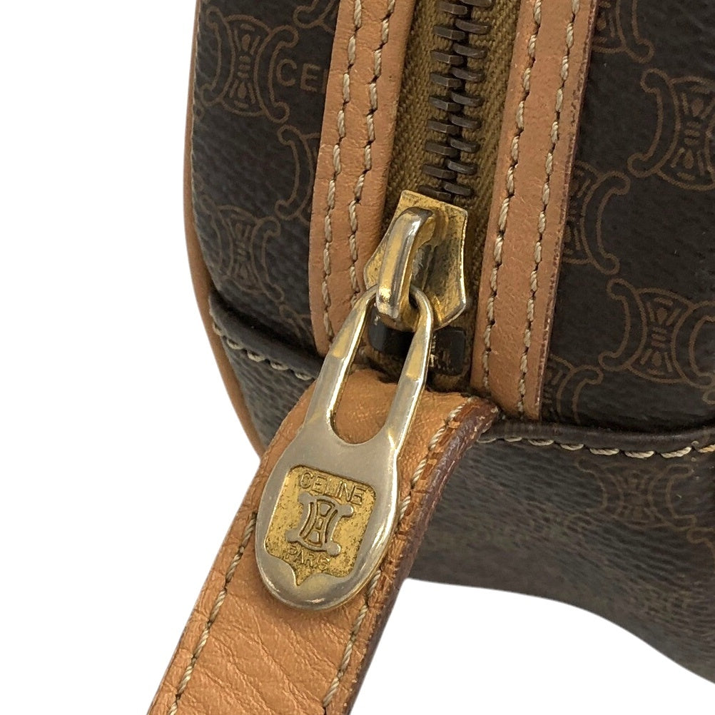 CELINE Macadam Blason Shoulder bag Brown Vintage 6ufdi7