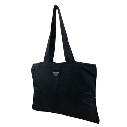 PRADA Tessuto Triangle Logo Handbag Totebag Black Vintage crng7f