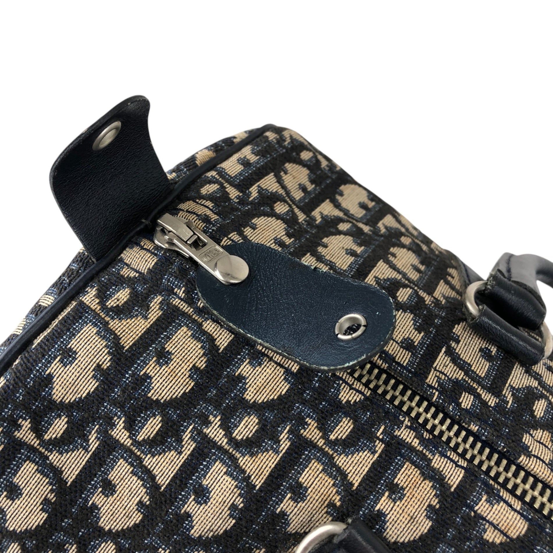 Christian Dior Trotter Handbag Boston bag Navy Vintage 3zr6kt