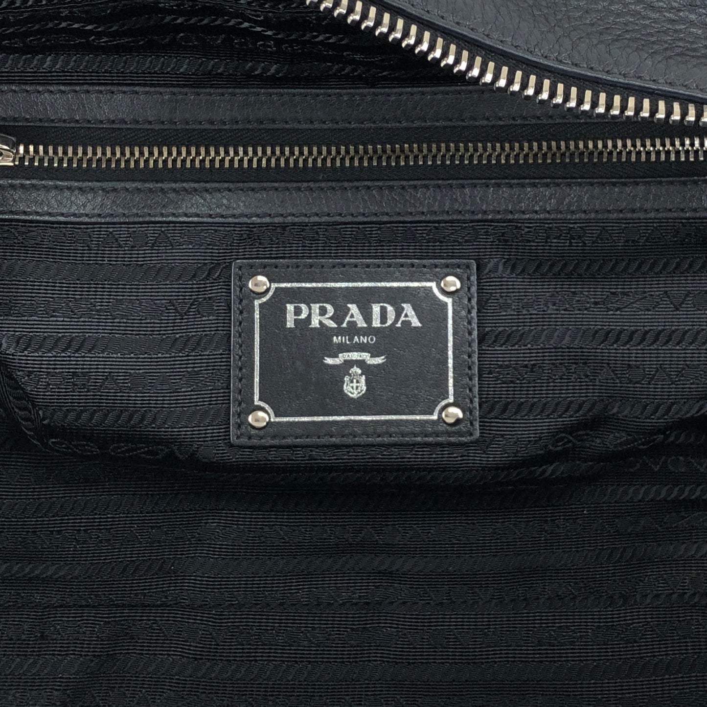 PRADA Logo Embossed Small Boston bag Handbag Black Vintage ydeszs