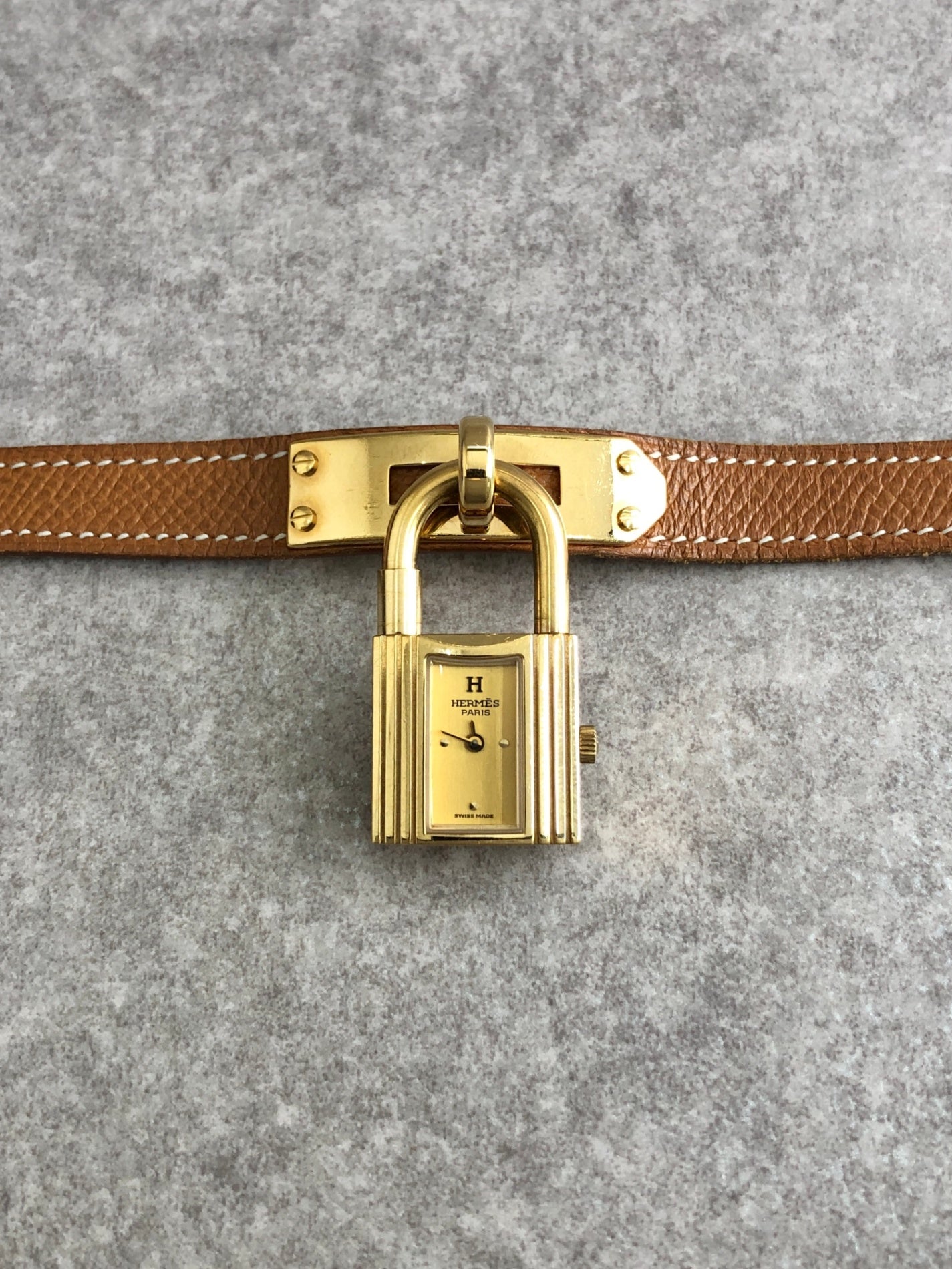 HERMES Quartz Watch Brown Vintage 6kuddk