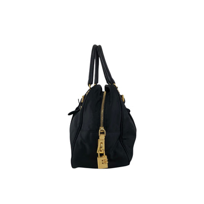 PRADA Logo Two-way Small Boston bag Shoulder bag Black Vintage is5a6n