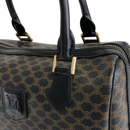 CELINE Macadam Blason Two-way Small Boston bag Shoulder bag Black Vintage wuxab4
