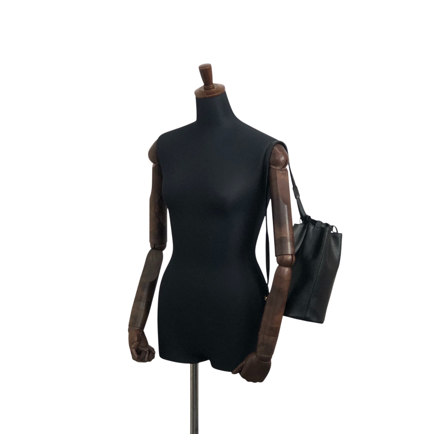 FENDI Logo Embossed Shoulder bag Black Vintage 76k8ej