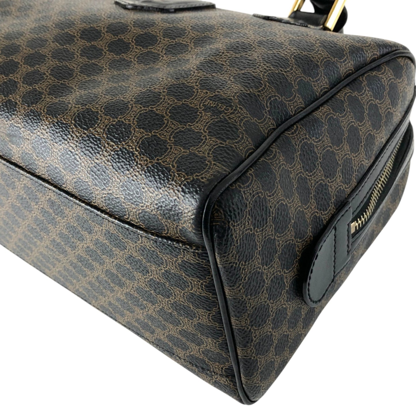 CELINE Macadam Blason Two-way Small Boston bag Shoulder bag Black Vintage d4zwjm