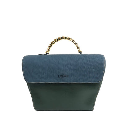 LOEWE Velazquez Handbag Vanity bag Blue×Green Vintage e3ji6u