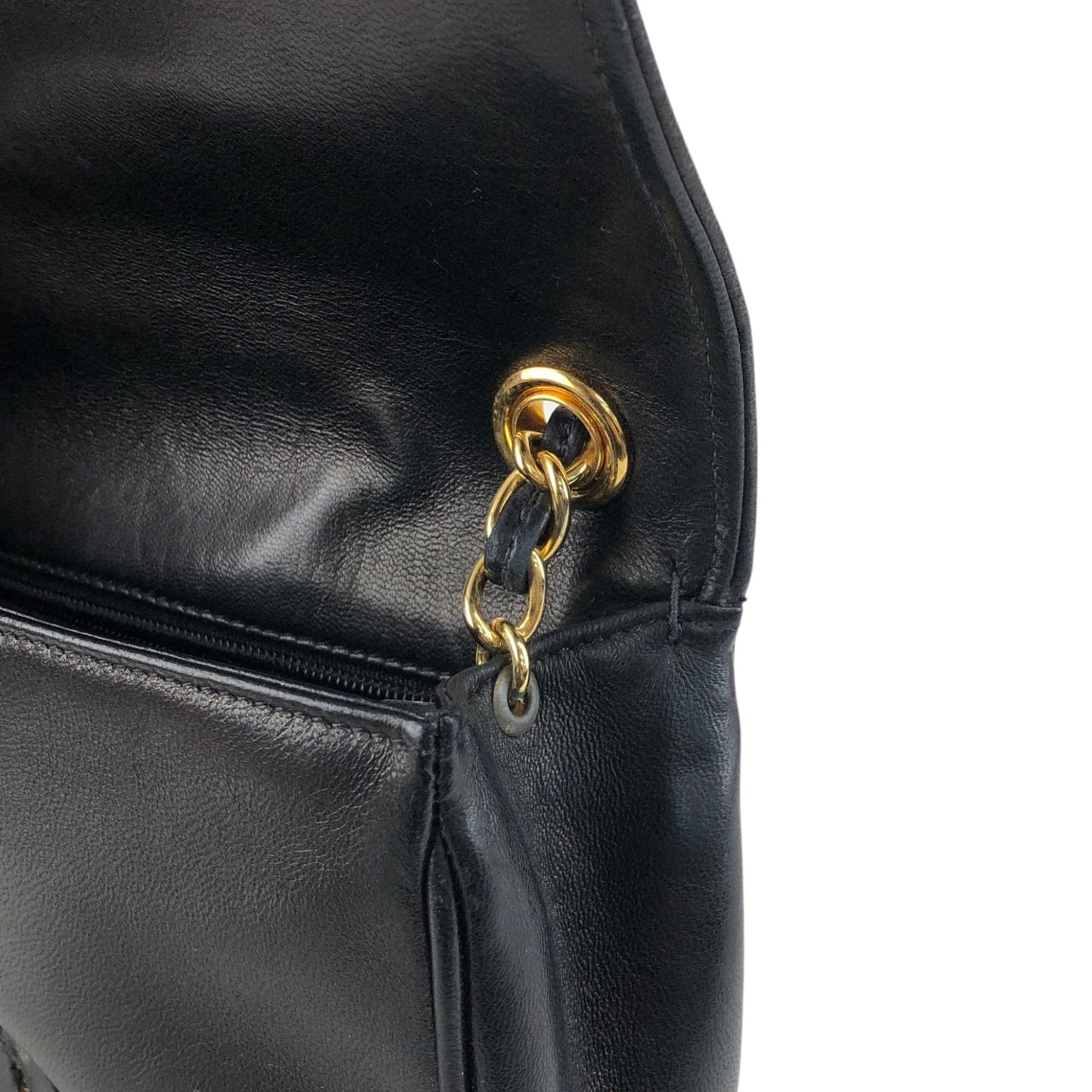 CHANEL Coco Mark Chain Shoulder bag Black Vintage p4crvh