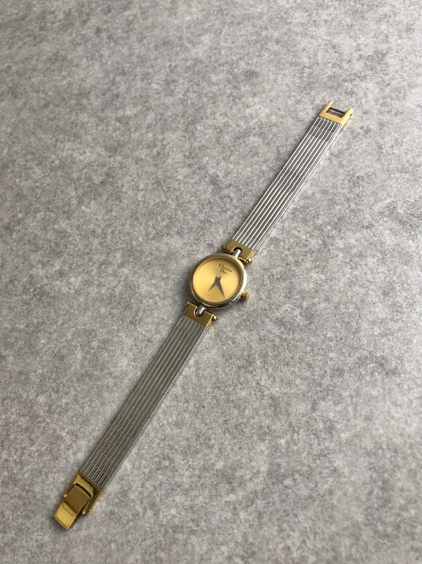 Christian Dior Quartz Watch Silver×Gold 3025 Vintage 7nep8k