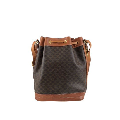 CELINE Macadam Blason Drawstring Shoulder bag Brown Vintage 2wtdcs