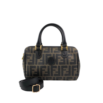 FENDI Zucca Two-way Small Boston bag Shoulder bag Brown Vintage sfanas