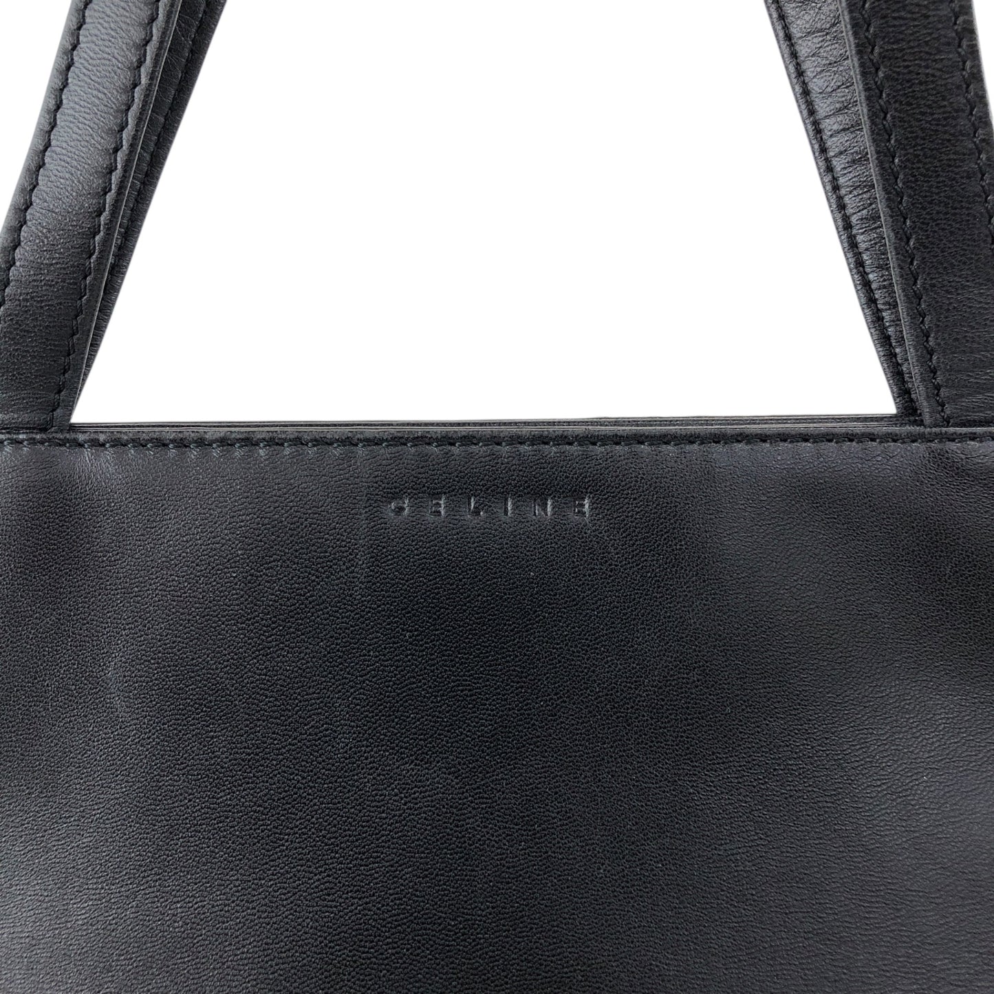 CELINE Logo Embossed Totebag Black Vintage khd67u