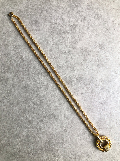 CELINE Blason Necklace Gold Vintage k3vahe