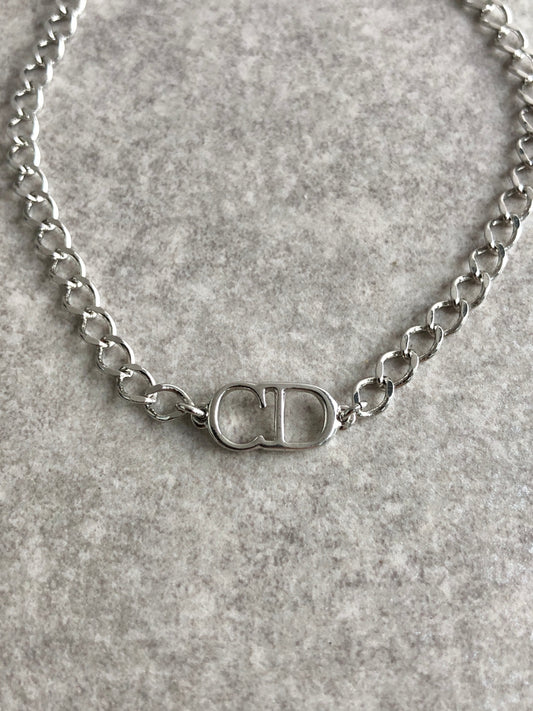 Christian Dior CD Logo Bracelet Silver Vintage ke8wzh