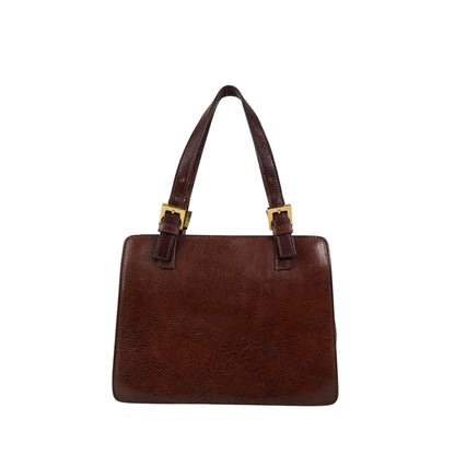 FENDI Logo Embossed Handbag Brown Vintage 8dvn7y